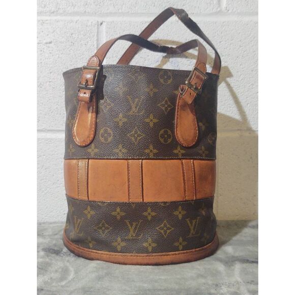 Rare VTG Louis Vuitton Monogram Marais Bucket Purse Handbag LV 1970s French Co - Picture 1 of 11